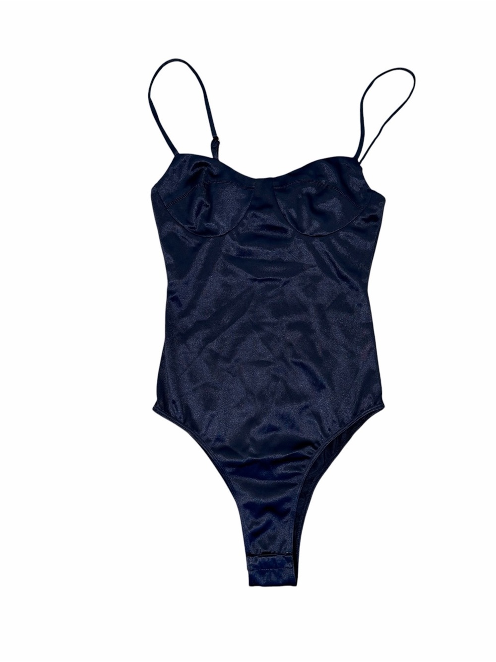 Princess Polly Navy Blue Satin Bodysuit